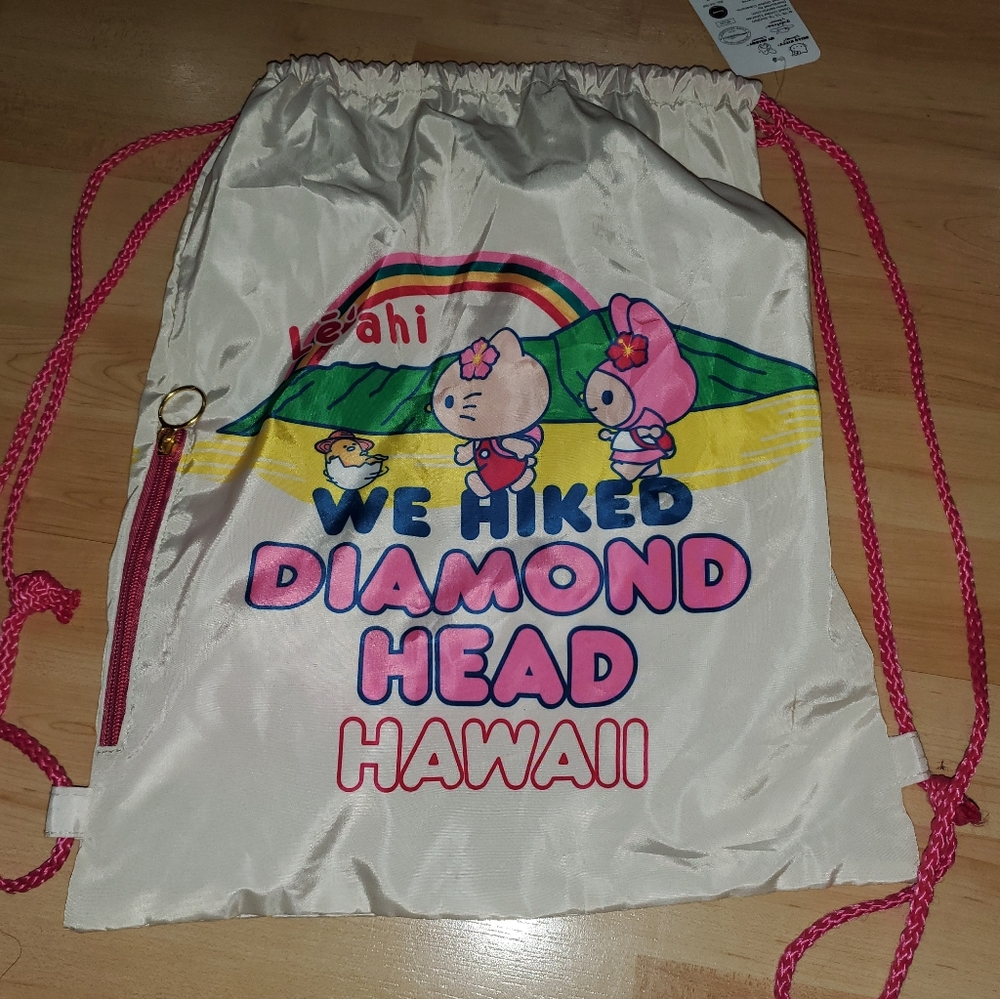 NWT Hello Kitty Diamond Head drawstring backpack